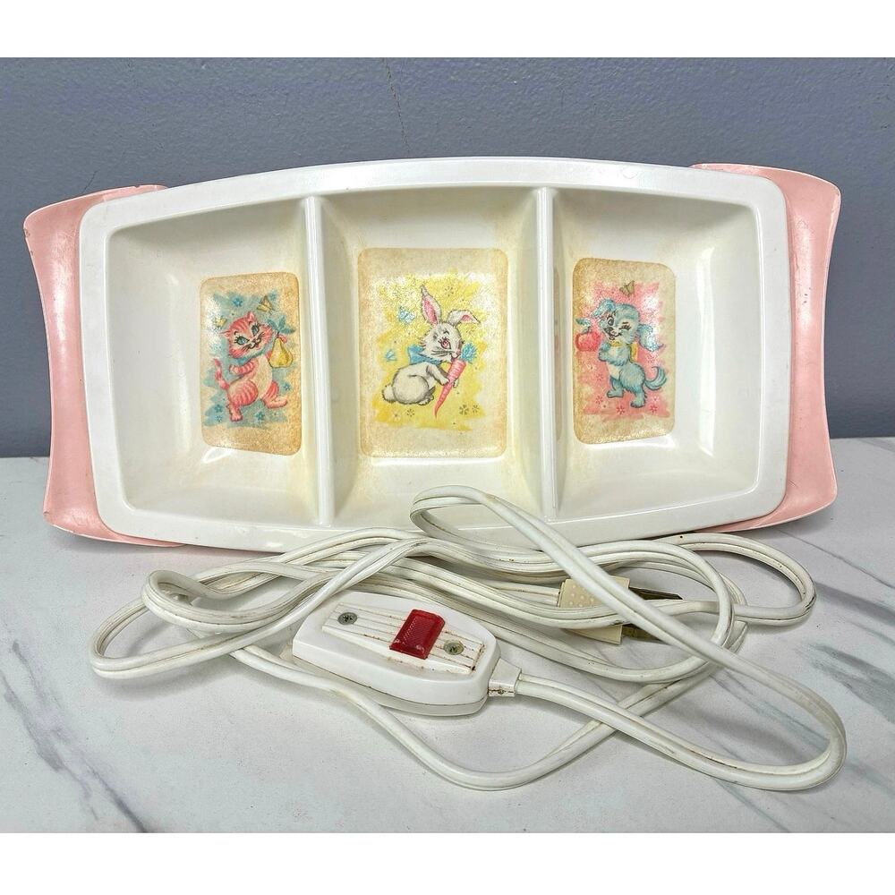 Vintage GE Baby Food Warmer Pink Nursery Electric Dish Warmer